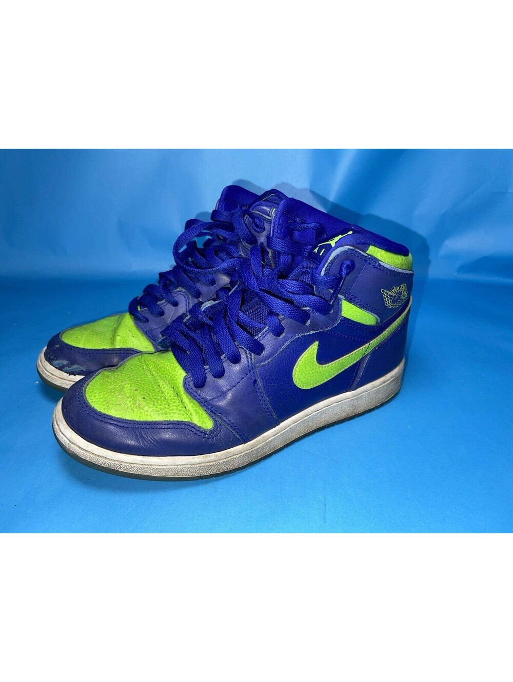 Nike Air Jordan 1 Retro High PS Kids Concord Electric Green Blue 705300-407 4.5Y